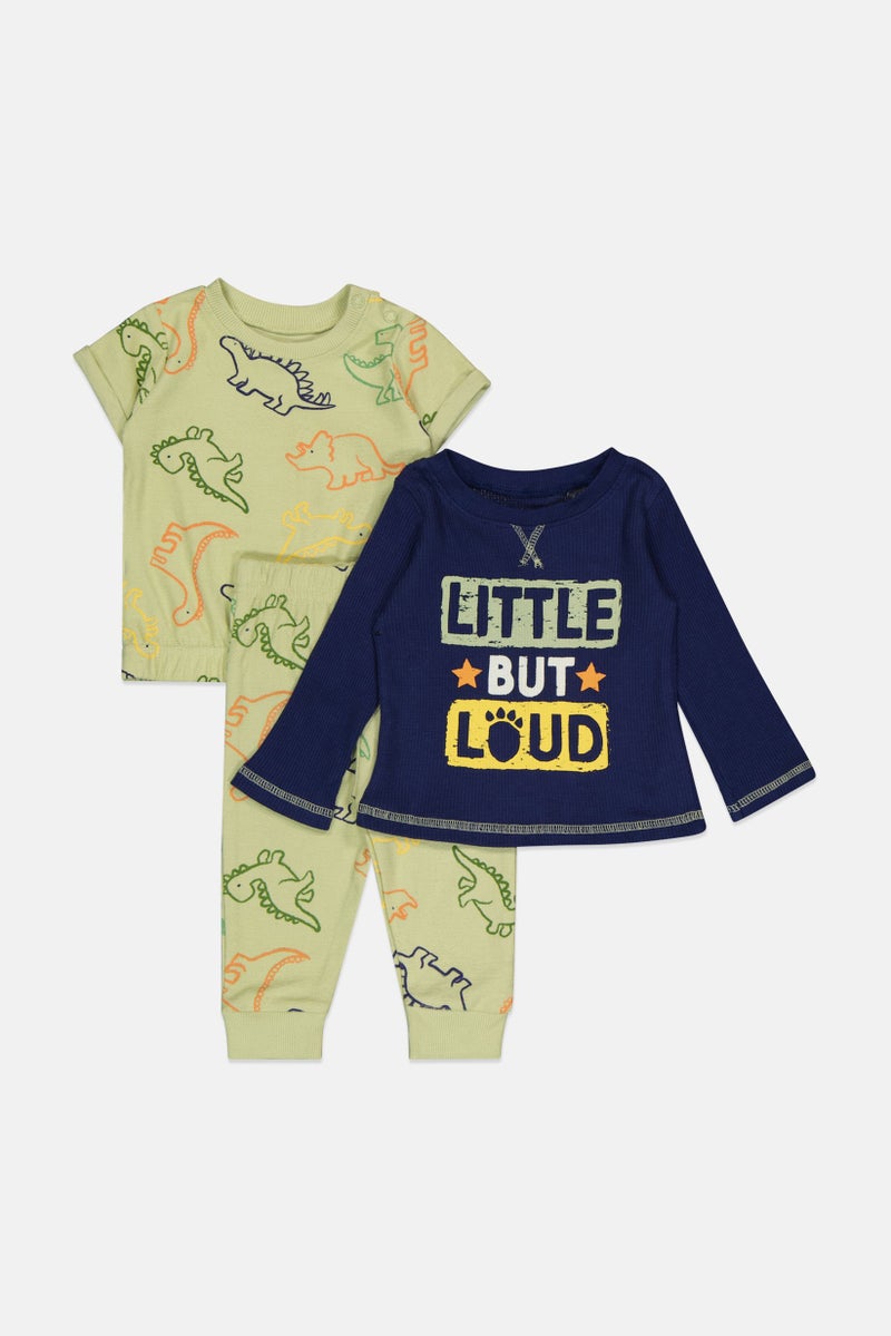 Baby Starters Toddlers Boy 3 Piece Graphic print Top T-Shirt And Jogger Pants Set, Multicolor - Image 2